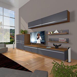 Eko 6y Mdf Std Tv Ünitesi Tv Sehpası Ceviz Antrasit