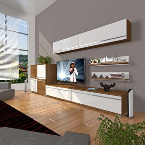 Eko 6y Mdf Std Tv Ünitesi Tv Sehpası Ceviz Beyaz