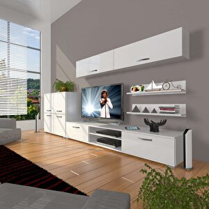 Eko 6y Mdf Dvd Tv Ünitesi Tv Sehpası Parlak Beyaz