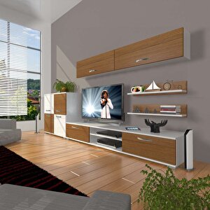 Eko 6y Mdf Dvd Tv Ünitesi Tv Sehpası Beyaz - Ceviz