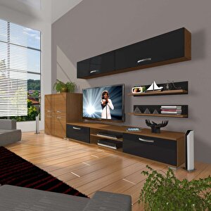 Eko 6y Mdf Dvd Tv Ünitesi Tv Sehpası Ceviz-Siyah