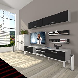 Eko 6y Mdf Dvd Silver Tv Ünitesi Tv Sehpası Beyaz - Siyah