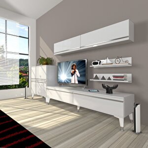 Eko 6y Mdf Std Silver Tv Ünitesi Tv Sehpası Parlak Beyaz