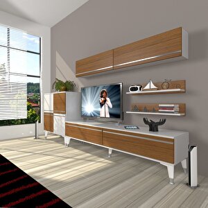 Eko 6y Mdf Std Silver Tv Ünitesi Tv Sehpası Beyaz - Ceviz