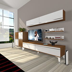 Eko 6y Mdf Std Silver Tv Ünitesi Tv Sehpası Ceviz Beyaz