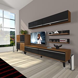Eko 6y Mdf Std Silver Tv Ünitesi Tv Sehpası Ceviz-Siyah