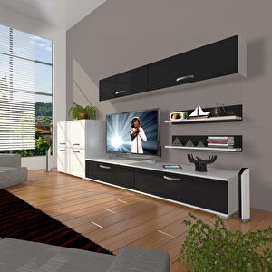Eko 6y Slm Std Tv Ünitesi Tv Sehpası Beyaz - Siyah