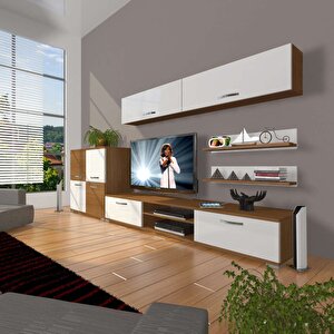 Eko 6y Slm Dvd Tv Ünitesi Tv Sehpası Ceviz Beyaz
