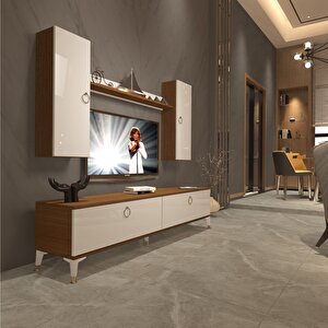 Eko 7 Mdf Std Gold Tv Ünitesi Tv Sehpası Ceviz Beyaz