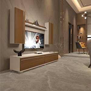 Eko 7 Mdf Std Tv Ünitesi Tv Sehpası Beyaz - Ceviz