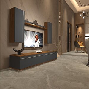 Eko 7 Mdf Std Tv Ünitesi Tv Sehpası Ceviz Antrasit