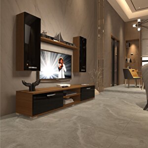 Eko 7 Mdf Dvd Tv Ünitesi Tv Sehpası Ceviz-Siyah