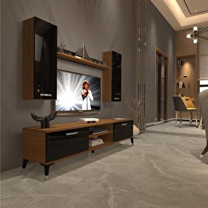Eko 7 Mdf Dvd Silver Tv Ünitesi Tv Sehpası Ceviz-Siyah
