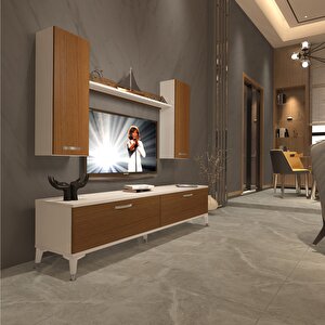 Eko 7 Slm Std Silver Tv Ünitesi Tv Sehpası Beyaz - Ceviz