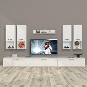 Eko 8da Mdf Tv Ünitesi Tv Sehpası Parlak Beyaz