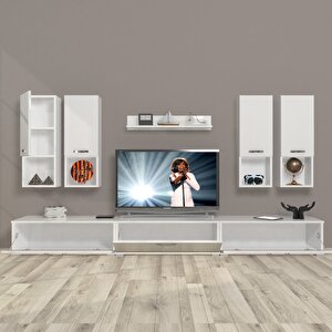 Eko 8da Mdf Tv Ünitesi Tv Sehpası Parlak Beyaz