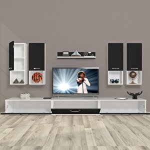 Eko 8da Mdf Tv Ünitesi Tv Sehpası Beyaz - Siyah