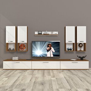 Eko 8da Mdf Tv Ünitesi Tv Sehpası Ceviz Beyaz