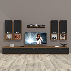 Eko 8da Mdf Tv Ünitesi Tv Sehpası Ceviz-Siyah