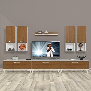 Eko 8da Mdf Retro Tv Ünitesi Tv Sehpası Beyaz - Ceviz