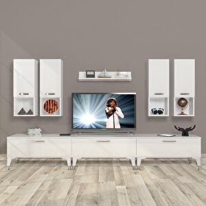 Eko 8da Mdf Silver Tv Ünitesi Tv Sehpası Ceviz Beyaz