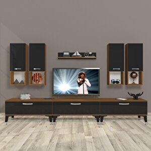Eko 8da Mdf Silver Tv Ünitesi Tv Sehpası Ceviz-Siyah