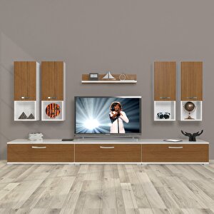 Eko 8da Slm Tv Ünitesi Tv Sehpası Beyaz - Ceviz