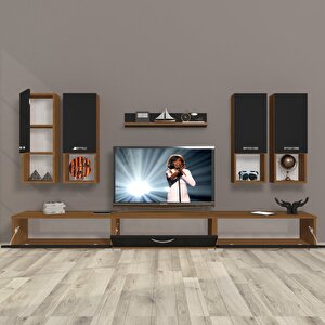 Eko 8da Slm Tv Ünitesi Tv Sehpası Ceviz-Siyah