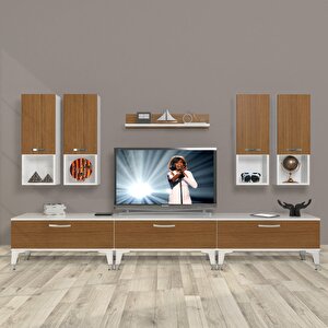 Eko 8da Slm Silver Tv Ünitesi Tv Sehpası Beyaz - Ceviz