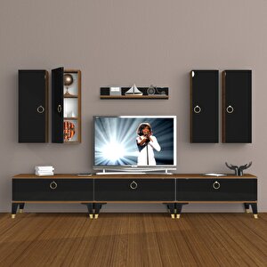 Eko 8d Mdf Gold Tv Ünitesi Tv Sehpası Ceviz-Siyah