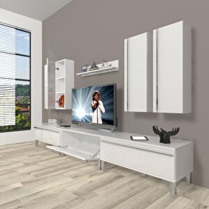 Eko 8d Mdf Krom Ayaklı Tv Ünitesi Tv Sehpası