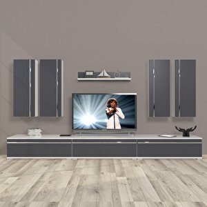 Eko 8d Mdf Tv Ünitesi Tv Sehpası Beyaz - Antrasit
