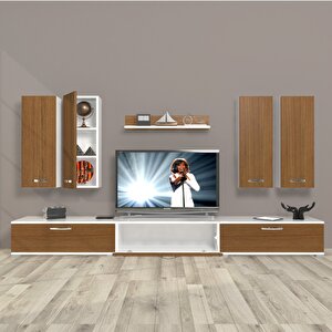 Eko 8d Slm Tv Ünitesi Tv Sehpası Beyaz - Ceviz