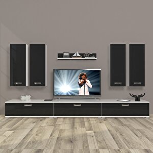 Eko 8d Slm Tv Ünitesi Tv Sehpası Beyaz - Siyah