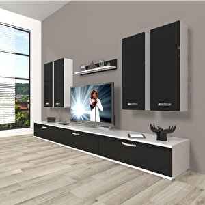 Eko 8d Slm Tv Ünitesi Tv Sehpası Beyaz - Siyah