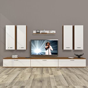 Eko 8d Slm Tv Ünitesi Tv Sehpası Ceviz Beyaz