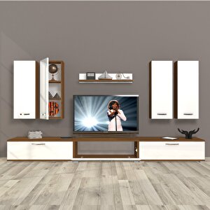 Eko 8d Slm Tv Ünitesi Tv Sehpası Ceviz Beyaz