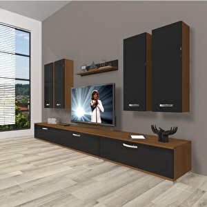Eko 8d Slm Tv Ünitesi Tv Sehpası Ceviz-Siyah