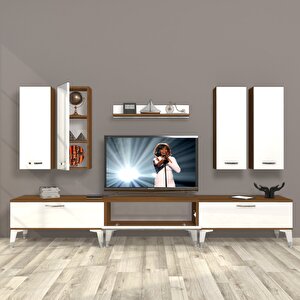 Eko 8d Slm Silver Tv Ünitesi Tv Sehpası Ceviz Beyaz