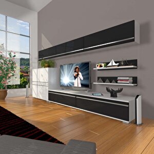 Eko 8 Mdf Std Tv Ünitesi Tv Sehpası Beyaz - Siyah