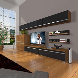 Eko 8 Mdf Std Tv Ünitesi Tv Sehpası Ceviz-Siyah