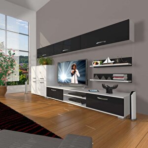 Eko 8 Mdf Dvd Tv Ünitesi Tv Sehpası Beyaz - Siyah