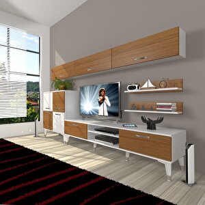 Eko 8 Mdf Dvd Silver Tv Ünitesi Tv Sehpası Beyaz - Ceviz