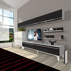 Eko 8 Mdf Std Silver Tv Ünitesi Tv Sehpası Beyaz - Siyah