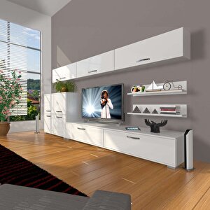 Eko 8 Slm Std Tv Ünitesi Tv Sehpası Parlak Beyaz