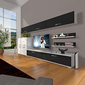 Eko 8 Slm Std Tv Ünitesi Tv Sehpası Beyaz - Siyah