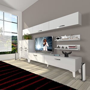 Eko 8 Slm Std Silver Tv Ünitesi Tv Sehpası Parlak Beyaz