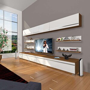 Eko 8y Mdf Tv Ünitesi Tv Sehpası Ceviz Beyaz