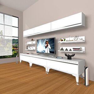 Eko 8y Mdf Silver Tv Ünitesi Tv Sehpası Parlak Beyaz