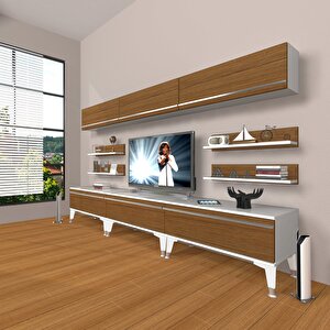 Eko 8y Mdf Silver Tv Ünitesi Tv Sehpası Beyaz - Ceviz